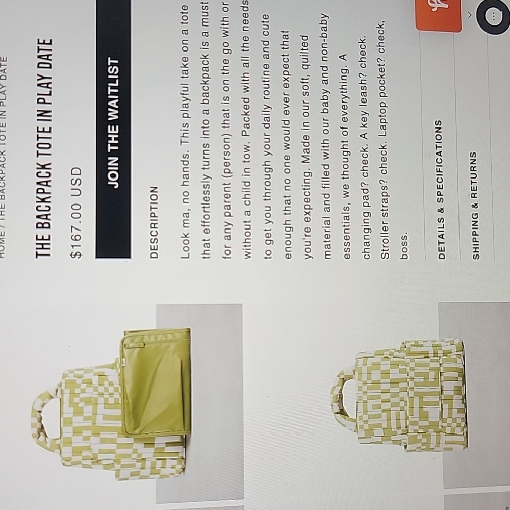 ISO Beis backpack tote in play date